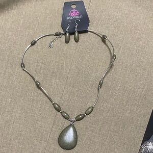 Paparazzi Olive Necklace and Earring Set
